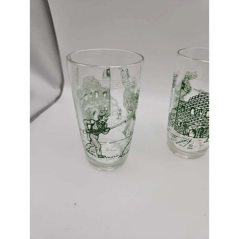 Davy Crockett Vintage Drinking Glass The Alamo Jam Jar Set Of 2